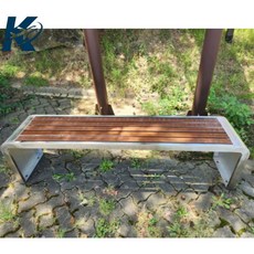 공원 야외 벤치 의자 나무 2인용 철제 원목 카페 정원 벤치의자, A. 스테인리스 스틸 201