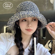 유어더메인 여성 여름 보카시 벙거지 왕골 모자