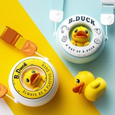 PYHO B-DUCK頸掛式風扇攜帶型可充電無葉片安靜角色迷你冷風扇, 黃色