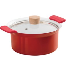니토리 실리콘 손잡이 세라믹 코팅 양수 냄비, 20cm, 레드, 1개