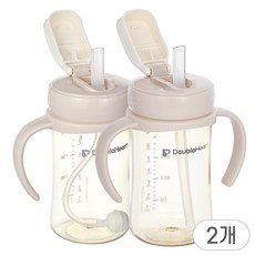 순수아 더블하트 젖병 호환 빨대컵 캡, 2개, 1ml, 베이지