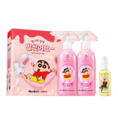 [기획/짱구에디션] 온더바디 발을씻자 코튼 풋샴푸 385ml 1+1 풋 미스트 1개 /한정기획 (피치향), 2개입