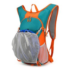 登山背包 騎士背包 戰術背包 旅行背包 輕便雙肩背包越野跑步背包自行車水袋包防水戶外登山包徒步旅行包, XYW2404湖藍配桔L29W14H48