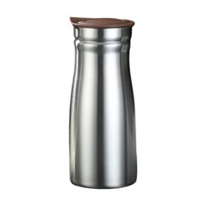 1.0L 스테인리스 스틸 진공 보온 커피/냉수 카라페/음료 디스펜서 (호텔 카페 캠핑용), 갈색 손잡이 없음, 8.5cm x 22.5cm x 7.5cm