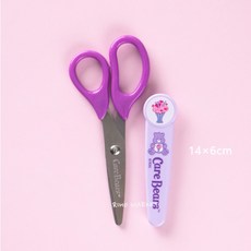 Care Bears 彩虹熊 兒童安全剪刀 附保護套 學生圓頭剪刀, 1個, 有蓋剪刀 紫色, 紫色