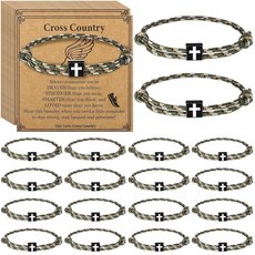 Tondiamo Cross Country 러닝 선물 조절 가능한 로프 마라톤 러너 팔찌 벌크 크로스 컨트리 팀 종교 기독교 예수 브레이드 남성 여성 육상 액세서리 나일론 로프