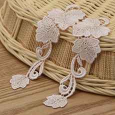 유명한원단 모티브 레이스 나뭇잎 베이지 [2개 1set], 2개