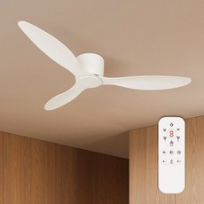 초슬림 BLDC모터 실링팬 52인치(130cm) 리모컨 포함 거실 천장형 선풍기, 화이트(LED조명 미포함)