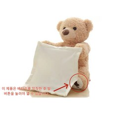 손수건 곰인형 울음뚝인형 까꿍 곰돌이 울보아기, 곰인형(영어+배터리 (높이 25cm))