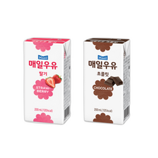 (텐바이텐)매일 멸균우유 초코 딸기 묶음, 24팩, 200ml