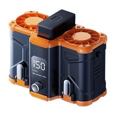 掛腰雙風扇 10000mAh 可換電池 廣角送風, 加購電池(無風扇), 黑