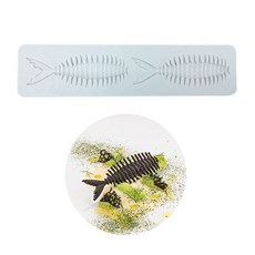 튀일몰드 실리콘 초콜릿 베이킹 나뭇잎 틀 데코, 1개, 밝은 옐로우 2 물고기 뼈 LFM-129