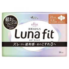 elleair 艾黎艾爾 elis 愛麗思 Lunafit 翅膀型衛生棉, 1個, 26入, 21cm