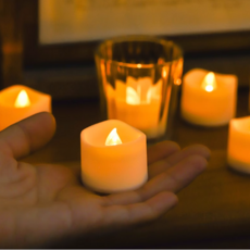 업그레이드 웨이브 LED 전자 캔들 옐로우 티라이트 24개 세트