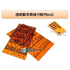 USL遊思樂 數學教具 透明數字骨牌(9點55pcs) - 骨牌接龍/多米諾骨牌, 1個, 加購教具盒