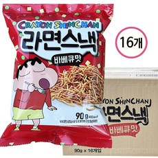 짱구 라면스낵 바베큐맛, 90g, 16개