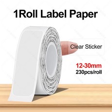 12-15mm 휴대용 라벨 프린터 무선 무잉크 스마트폰 호환 주방 의류 보석 병 라벨링용, Only 1Trans 1230