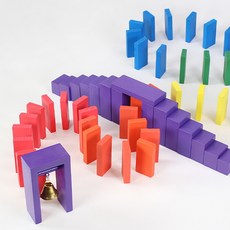 가베가족 큰솔스토밍 원목 칼라 도미노 216pcs+보관함 KS0107 유아 감각 발달, 1개