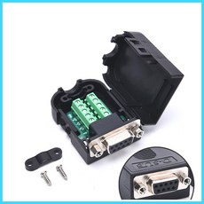 DB9 RS232 커넥터 D-SUB 9 핀 암수 플러그 RS485 브레이크아웃 단자 21-24 AWG 와이어 납땜리스, Female 2, 1개