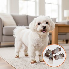 래미고 강아지 산책 신발 겨울 미끄럼방지 봄 애견신발, 1세트, 베이지