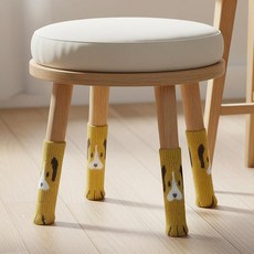 GDCYHOZO 24피스 귀여운 강아지 의자 다리 양말 가구 미끄럼 방지 소음 감소 테이블 경재 바닥 보호 장치 흥미롭고 쉽게 움직이고 - 모든 모양에 적합, 24, 옐로우