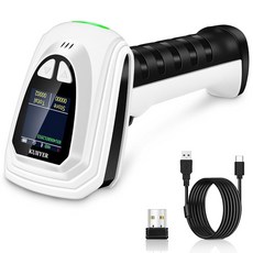 KUIYER 1D QR 2D 바코드 스캐너 키패드 및 LCD 화면 디스플레이와 AI 음성 설정이 가능한 블루투스 무선 Android 태블릿 컴퓨터 POS용 핸드헬드, Bluetooth Barcode Scanner