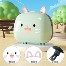 台灣出貨 愛瑪小金後備箱電動車靠背尾箱迷你女生電瓶車後置物兜裝飾小配件 機車收納箱 踏板車收納包 機車包包, 替換靠背安裝小貓尾箱【清新綠】贈安裝禮包