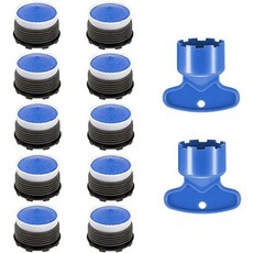 10Pc 수도꼭지 에어레이터 M18.5 싱크대 유량 제한기용 교체 키 제거 렌치 도구가 있는 주방 캐시 욕실 싱크 에어레이터18.5MM, 10Pc 수도꼭지 에어레이터 M18.5 싱크대 유량 제, 1개