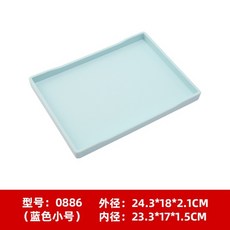長方形塑料茶盤 商用網紅INS風 家用日式甜點展示盤, 藍色木紋0886小號（24.3*1813, 1個