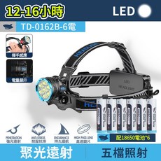 微笑鯊 TD0162 強光照明頭燈】感應頭燈 LED 強光頭燈 露營燈 夜釣燈 防水照明燈, 1個, 【6電】微笑鯊 TD-0162B