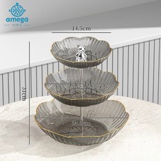 AMEGA 2단/3단 케이크 디저트 트레이, 블랙 3단, 3개