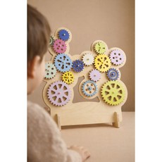 까르르 원목 장난감 톱니바퀴 놀이 풀세트, 16피스, 1세트