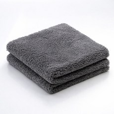 라임리빙 세차 타월 버핑타월 극세사 무봉제 양면 40x40, 그레이, 2개