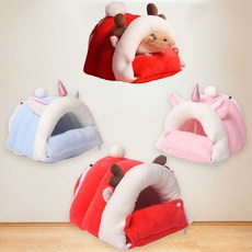 겨울 따뜻한 햄스터 고슴도치 하우스 애완동물, 중형_레드 루돌프, 1개