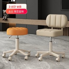 미용의자 이동식의자 등받이바퀴 병원보조 진료 치과 의자 미용실 네일, A. 플라스틱 휠 3년 보증 오프 화이트