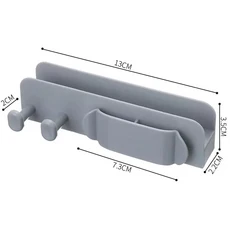 전기릴선 케이블 클립 벽걸이 형 휴대 전화 스탠드 플매트 카펫 러그 홀더 용 펀치 코드 보관 끈끈한, 01 GREY