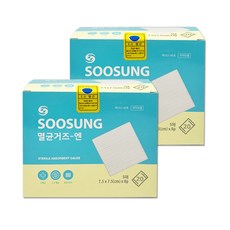 수성 멸균거즈에스 3호 7.5cm x 7.5cm x 8겹, 2개, 100개입