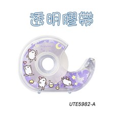 Uglyrabbit 透明膠帶 可愛卡通設計 UTE5982-A, 透明OPP附台 醜白兔5982-A版, 1個