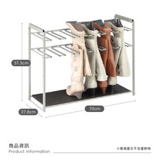 莫菲思 多功能鞋子收納鞋架，兩層折疊鞋架，簡易玄關收納鞋櫃，長靴適用, 1個, 長靴架, 黑色