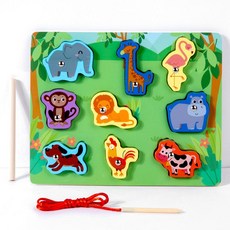 蒙氏早教手抓板拼圖 兒童形狀配對益智玩具, 动物0.16KG, 1個