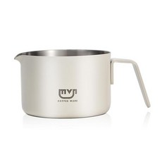 MUVNA 손잡이가 달린 에스프레소 계량 컵 - 커피 바 액세서리용 85g(3온스) 샷 컵 304 스테인리스 스틸 푸어링 가정용 소형 금속 컵(화이트) 121876, 화이트