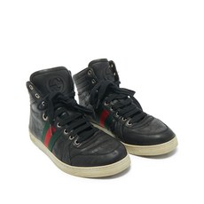 구찌 중고 구찌시마 웹 레더 스니커즈