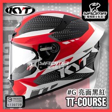 KYT 安全帽 TT-COURSE #G 黑紅 亮面 排齒扣 藍牙耳機槽 耀瑪騎士機車部品, 1個