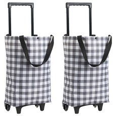 Tiger Pavilion 핸들 조절 가능 쇼핑카트, 2개, 블랙 + 화이트