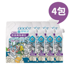 臭味滾 除臭瞬吸礦砂 (貓砂、礦砂、除臭、低粉塵), 4kg, 4個, 無香