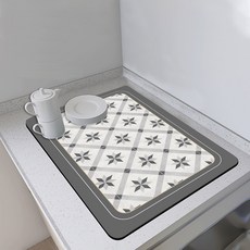 廚房碗盤瀝水墊水杯乾燥墊咖啡機浴室吸水墊餐桌檯面墊子吸水速幹廚房瀝水墊1230*40cm, 1個, 廚房瀝水墊12