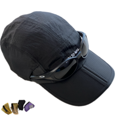 메셀 러닝 모자 메쉬 런닝 캡 접이식 스포츠, 블랙, 1개