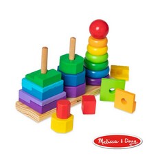 Melissa & Doug 美國瑪莉莎 彩虹幾何疊疊樂 手眼協調 視覺辨識 邏輯思考 空間感, 1個