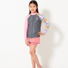 ELINBOA Junior Zip Up Color Palm Wrap 4 珊瑚色頂部和底部