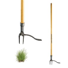 Garret Wade 긴 손잡이가 있는 스탠드업 잡초 풀러 도구 - 115.8cm(45인치) 인체 공학적 제초기 풀러 - 구부리거나 무릎을 꿇지 않고 잡초를 뽑을 수 있는 주강